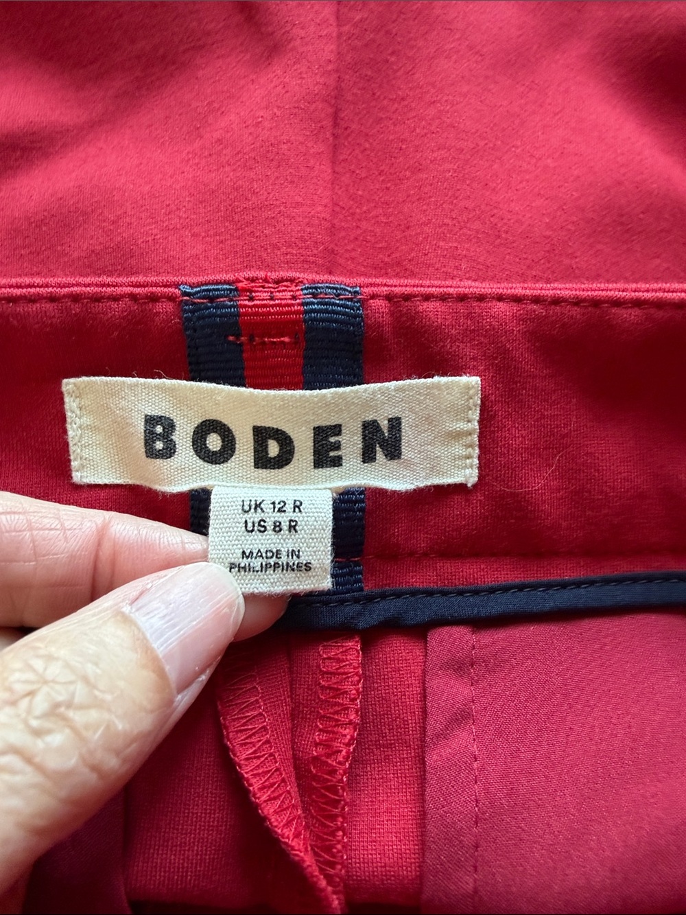 Boden Belgravia Ponte Trousers Red Pant Wide Leg Flare crease free sz 8 - Picture 9 of 11